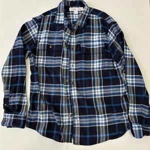 Men's Old Navy Blue Plaid flannel shirt Medium